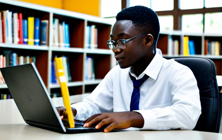 University Life at KNUST**

"A Malaysian student, fully clothed in modest attire, studying in the modern library at Kwame Nkrumah University of Science and Technology (KNUST), Ghana. Books and laptop on the table.  Focus on a bright, welcoming atmosphere. Safe for work, appropriate content, professional, perfect anatomy, natural proportions, high quality."

**